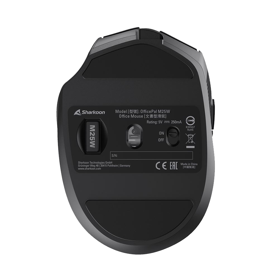 Miš SHARKOON OfficePal M25W Black, wireless/wire dual mode