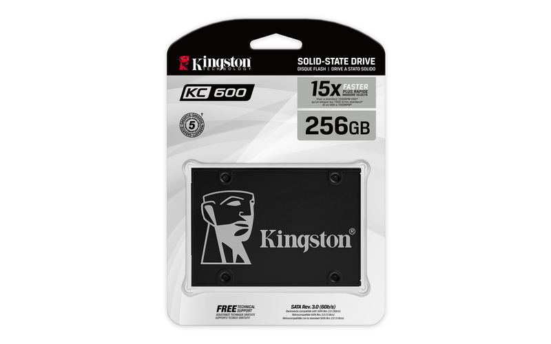 Kingston SSD 256GB 2.5″ KC600SATA3,550/500MB/s3D TLC,XTS-AES 256-bit encryption
