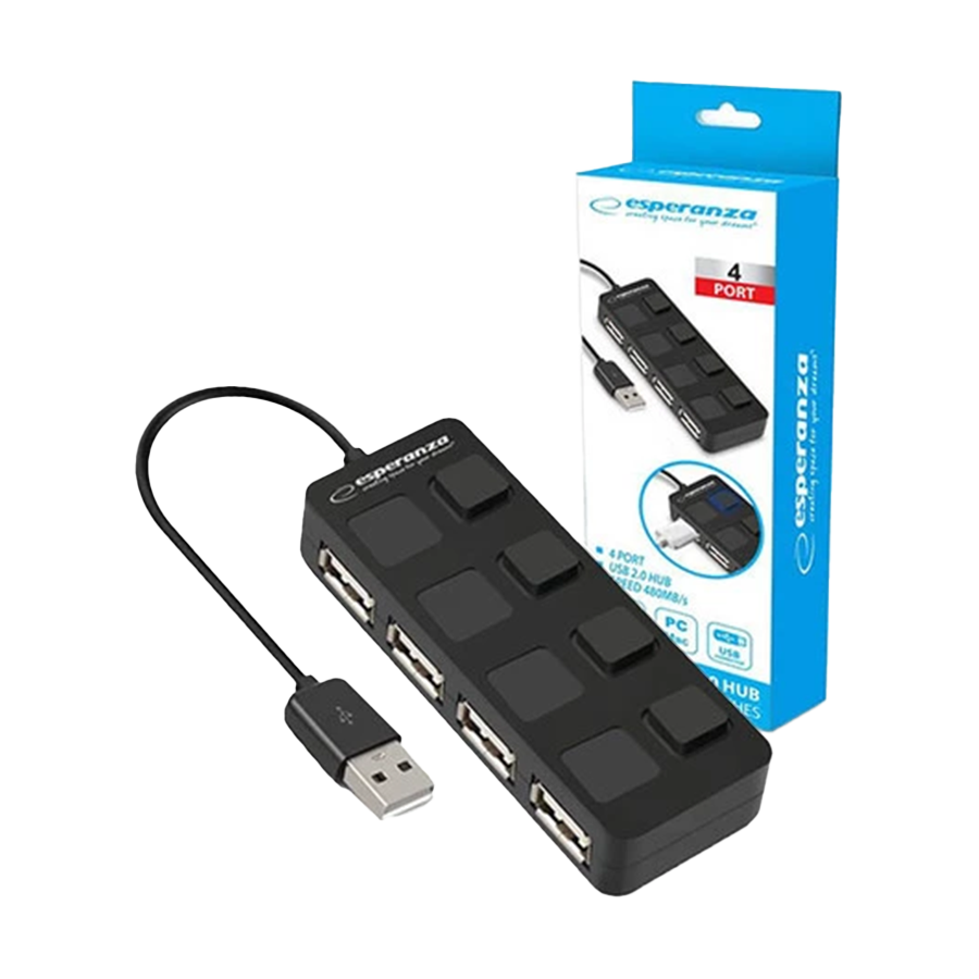 USB HUB ESPERANZA, 4 PORT USB 2.0 EA161
