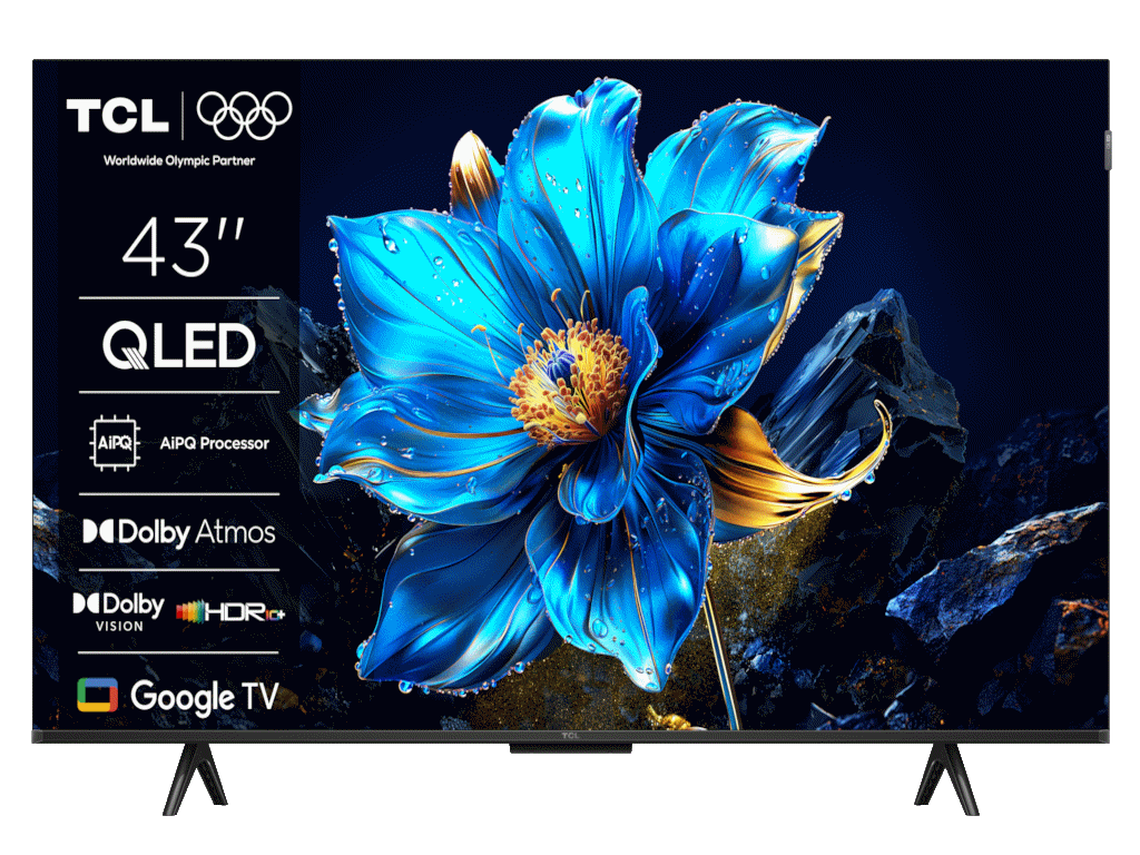 TCL 43″P7K 4K QLED TV 60HzGoogle TV; HDR multi-format;HVA Panel; Game Master; Dolby Atmos;