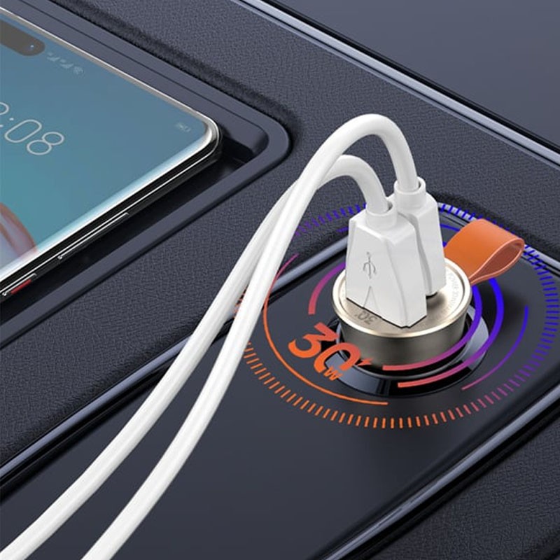 Auto punjac LDNIO C509Q 30W PD QC4+ USB + Type C kabal
