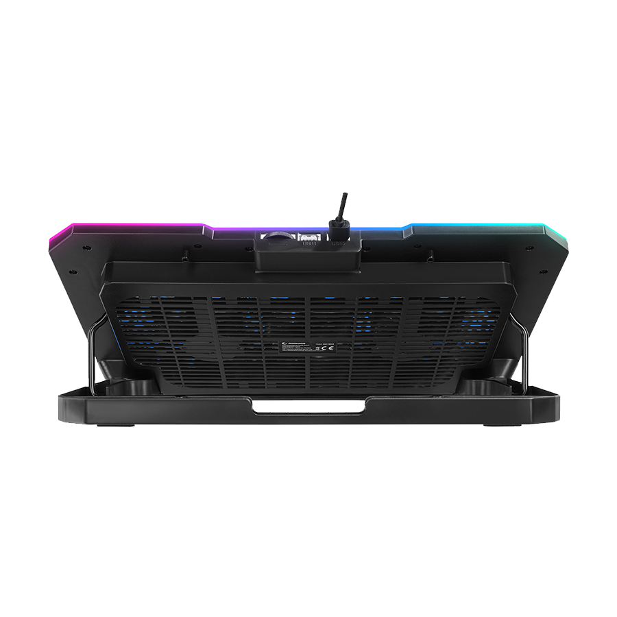 Postolje za notebook gaming Rampage S48 FREEZ Silver 10 Mode RGB 70*70*10MM*6 Fan 9"-17" Notebook Cooler Stand, 40724 - Image 2