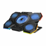 Postolje za notebook gaming Addison RAMPAGE AD-RC13 BELLATRIX BLACK 5 FAN 2 USB RGB LIGHT 15 "-17" Notebook Cool Stand, 40487