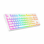 Tastatura gaming RAMPAGE KB-R136 GHOST Mechanical White Type-C red switch US Layout RGB pudding keycaps, 36816