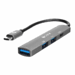 USB HUB S-link SWV-USBC023 4 in 1 Gray Metal TypeC to 2*USB2.0 USB 3.0, PD Type C Adapter, 39871