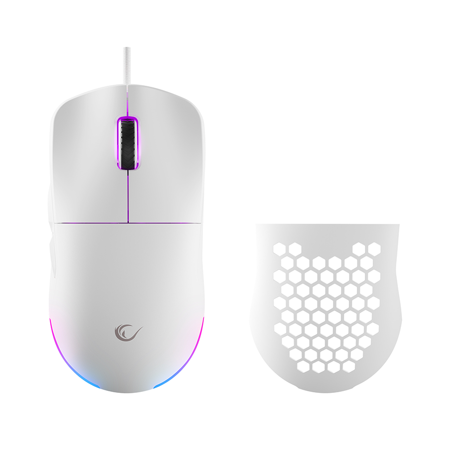 Miš gaming RAMPAGE BLINK White 7 Macro Keys RGB 12800 DPI, 40073