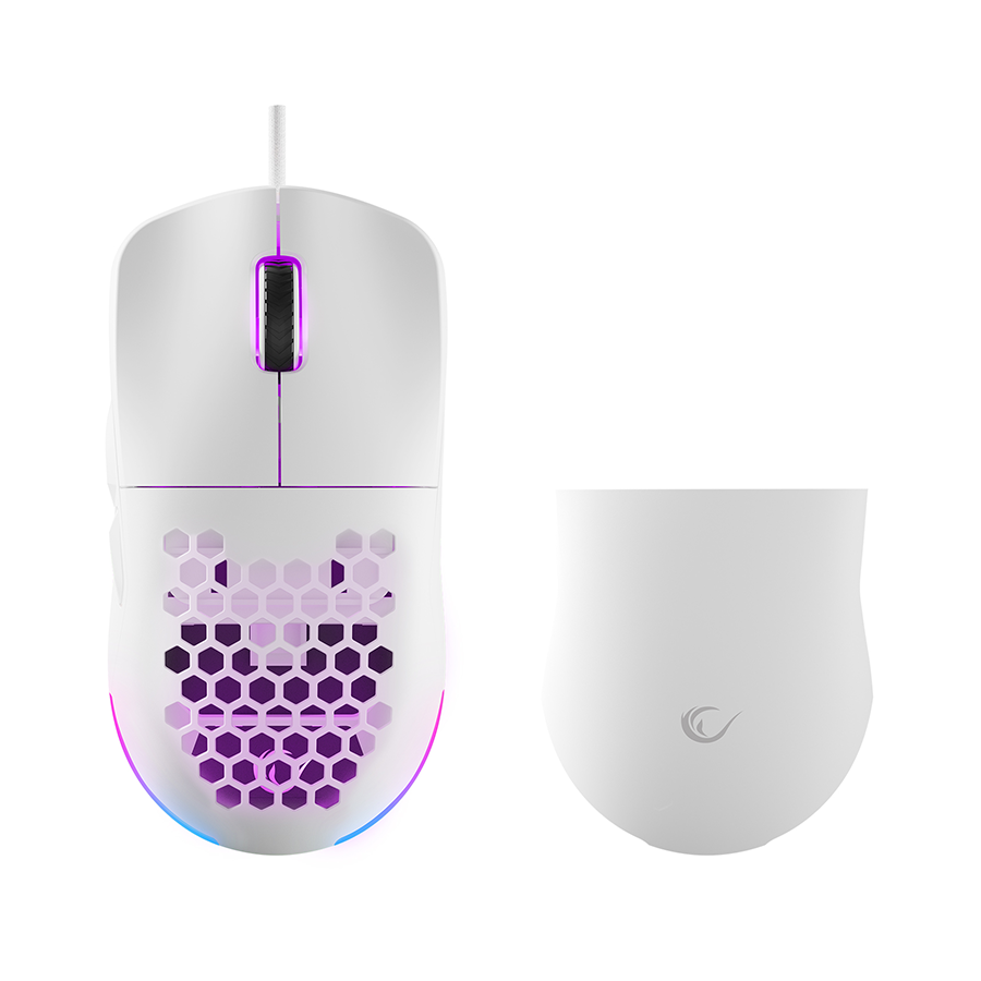 Miš gaming RAMPAGE BLINK White 7 Macro Keys RGB 12800 DPI, 40073