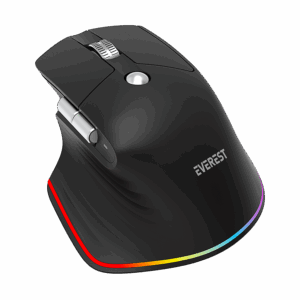 Miš Everest SMW- 178 Handy 2in1 Bluetooth 2,4GHz Black Rechargeable 4000 DPI Horizontal/Vertical Wheel Ergonomic RGB Mouse, 41042
