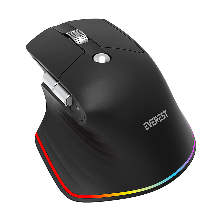 Miš Everest SMW- 178 Handy 2in1 Bluetooth 2,4GHz Black Rechargeable 4000 DPI Horizontal/Vertical Wheel Ergonomic RGB Mouse, 41042