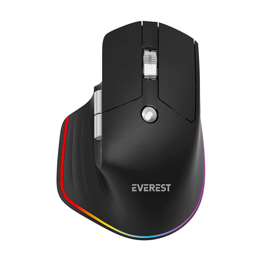 Miš Everest SMW- 178 Handy 2in1 Bluetooth 2,4GHz Black Rechargeable 4000 DPI Horizontal/Vertical Wheel Ergonomic RGB Mouse, 41042