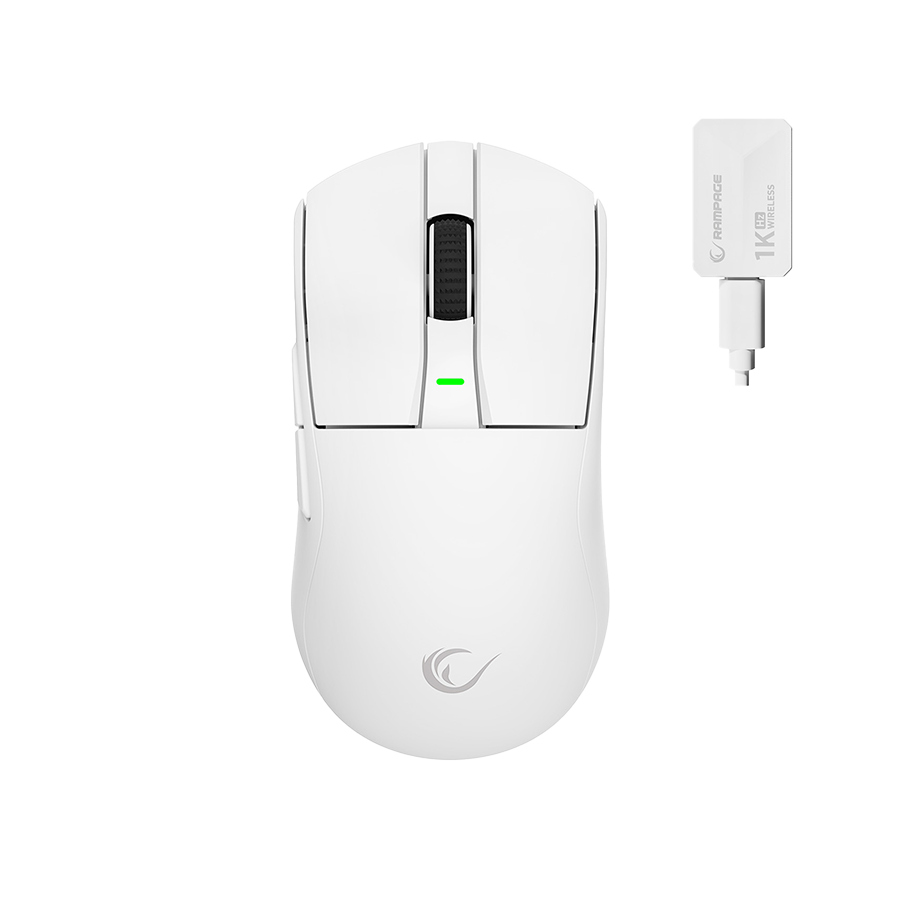 Miš gaming RAMPAGE Zenith Bt Wired 2.4g White Wireless Paw3395 Nordic 52833 MCU, 41652
