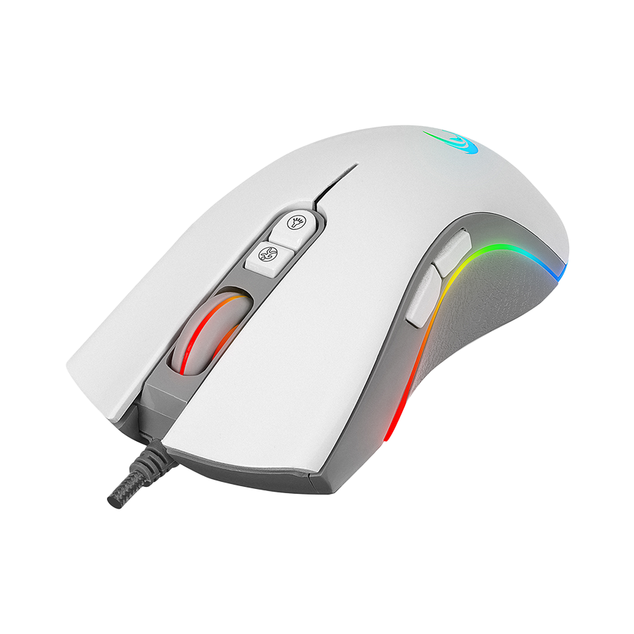 Miš gaming RAMPAGE SMX-R22 PhoenIX V2 White 7 key RGB 12800DPI, 39102