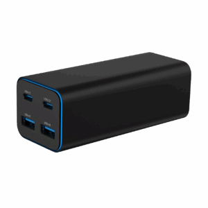 USB punjač 2xType-C + 2xUSB-A 4-port 100 W GaN USB PowerDelivery fast charger, black, GEMBIRD, TA-UC-2A2C-PD100-01-BK