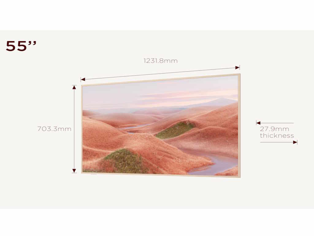 TCL 55″A300W NXTVISION 4K QLEDGoogle OS; 144Hz ART TV;Dolby Atmos; Ambient mode; HDMI 2.1