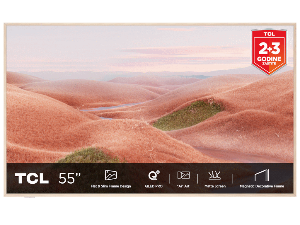 TCL 55″A300W NXTVISION 4K QLEDGoogle OS; 144Hz ART TV;Dolby Atmos; Ambient mode; HDMI 2.1