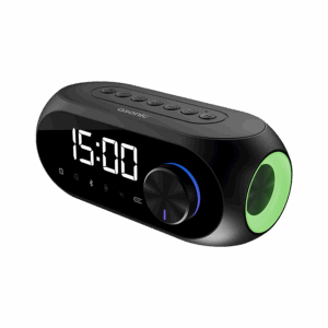 Digitalni sat sa zvučnikom i alarmom za mobitel bluetooth, Asonic AS-W6 1200MAH 5W Black, 40522