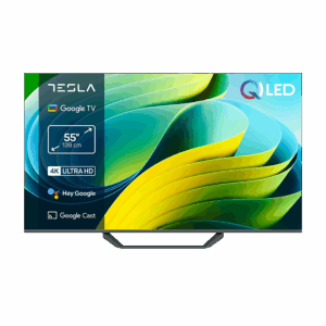 TESLA QLED TV 55" Q55E655GUS UHD Google TV, DVB-T/T2/C/S/S2;HDMIx3:USBx2:CI;2x12W Box Zvucnici