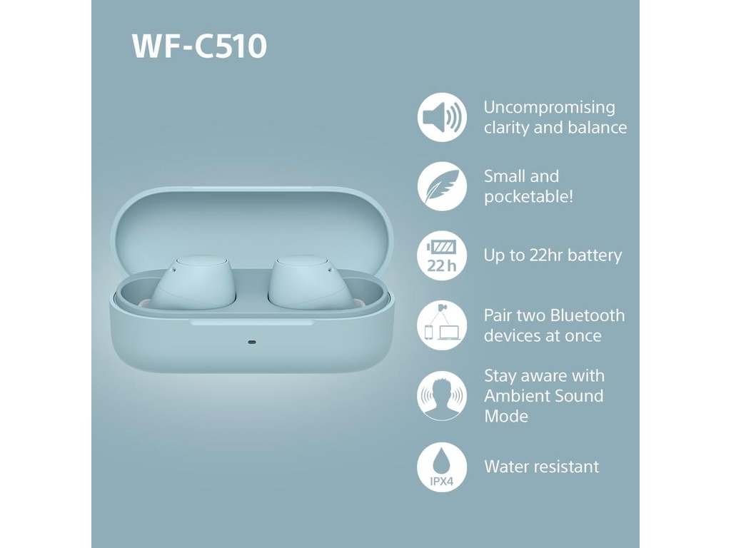 Sony bežične slušalice WF-C51011 sati trajanja baterije,s još 11 sati u kutijici za punjenje; - Image 3