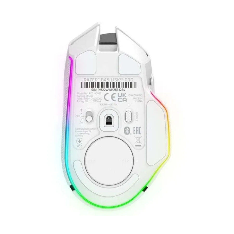 Miš Razer Basilisk V3 Pro – Ergonomic Wireless Gaming Mouse – White Edition – EU Packaging, RZ01-04620200-R3G1