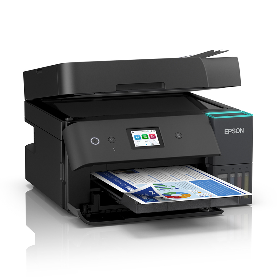 Printer EPSON EcoTank L6390 print/scan/copy/fax Rez.4.800 x 1.200 dpi. 35str/min Monokrom.23str/min Colour. ADF.Duplex.USB, LAN.WiFi. tinte br.101