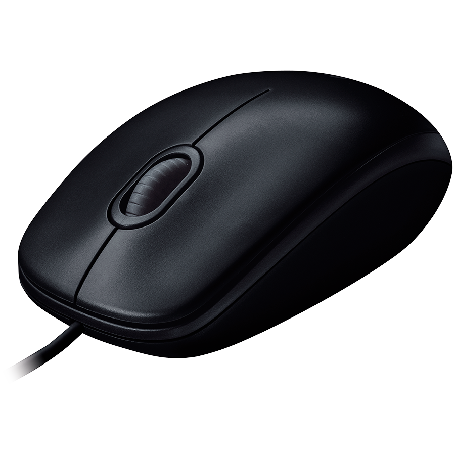 LOGITECH B100 Corded Mouse – BLACK – USB – B2B