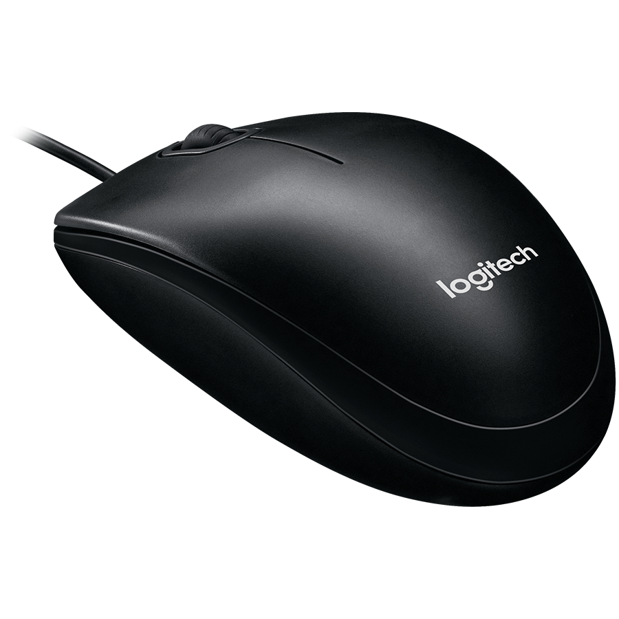 LOGITECH B100 Corded Mouse – BLACK – USB – B2B