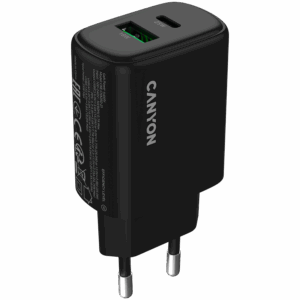 CANYON charger OnCharge 250 25W 1xPD 1xQC EU Black