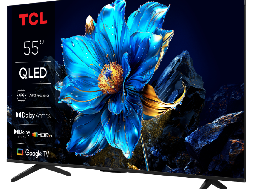 TCL 55″P8K 4K QLED TV 144HzGoogle TV; Motion Clarity Pro;Game Master; Onkyo 2.1;