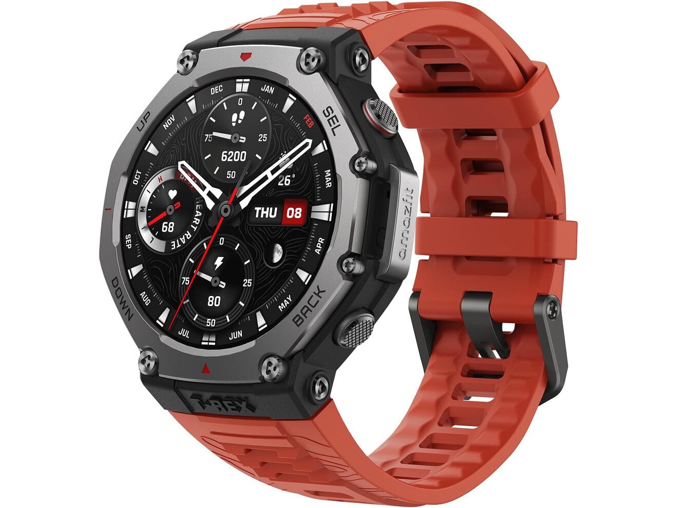 Amazfit T REX 3 Lava 1.5″ AMOLED; 27 days battery life; GPS; 100 ATM vodootporan