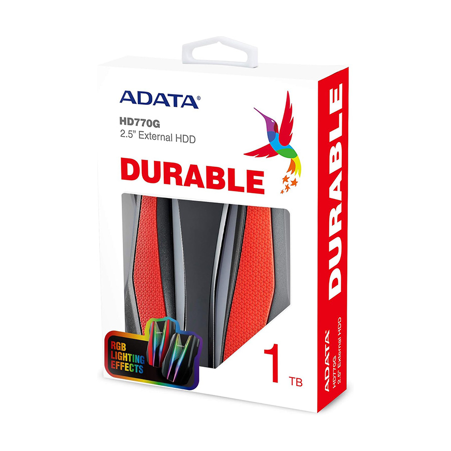 EXT.HDD 1TB ADATA HD770G BLACK AHD770G-1TU32G1-CBK 2.5″ USB 3.2 5400rpm 8MB/Crna/dustproof, waterproof 2m=120 min/RGB stripes triple layer protetction