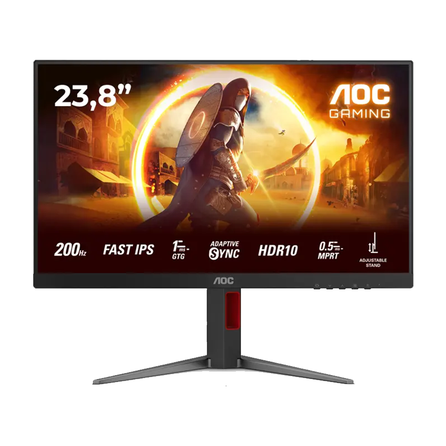 MONITOR AOC Gaming 24G4HA 24″ 200Hz Fast IPS, 1920×1080 FHD, 0.5ms MPRT / 1ms GtG, 1000:1, 178/178, 2xHDMI 2.0 / DP 1.4 / Audio Out + 2x2W, Full Ergo,