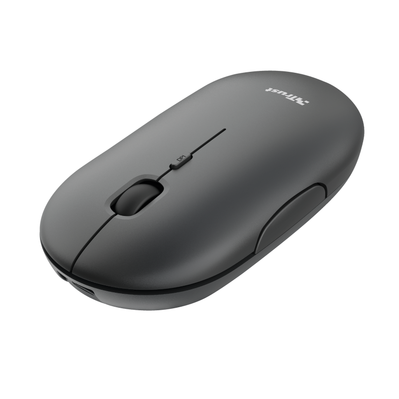 Trust Puck wireless punjivimiš, ultra-thin, silent,800-1600 dpi, obje ruke, 4 tipke, crni