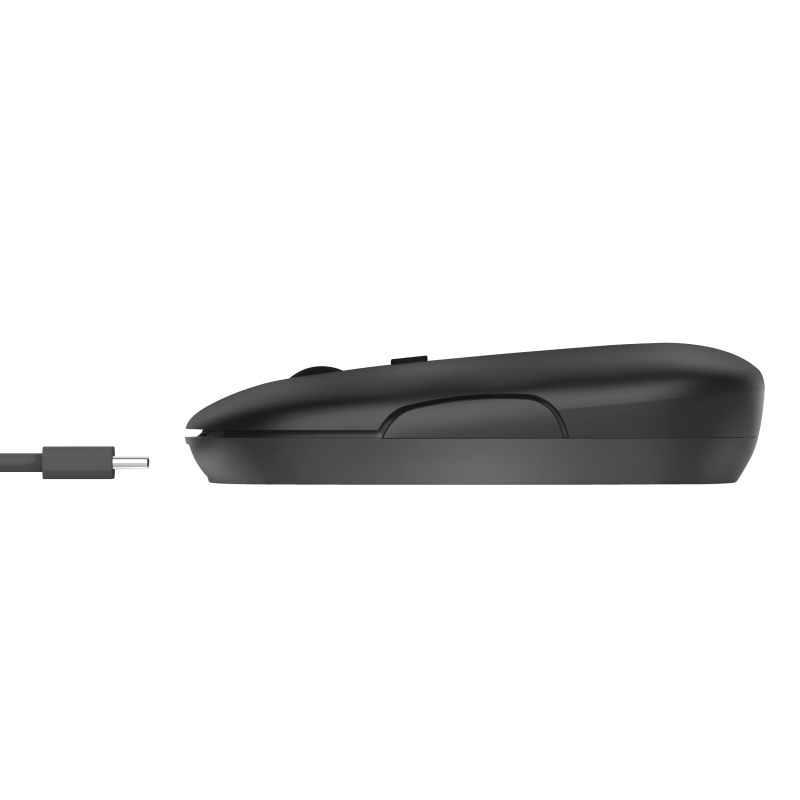 Trust Puck wireless punjivimiš, ultra-thin, silent,800-1600 dpi, obje ruke, 4 tipke, crni