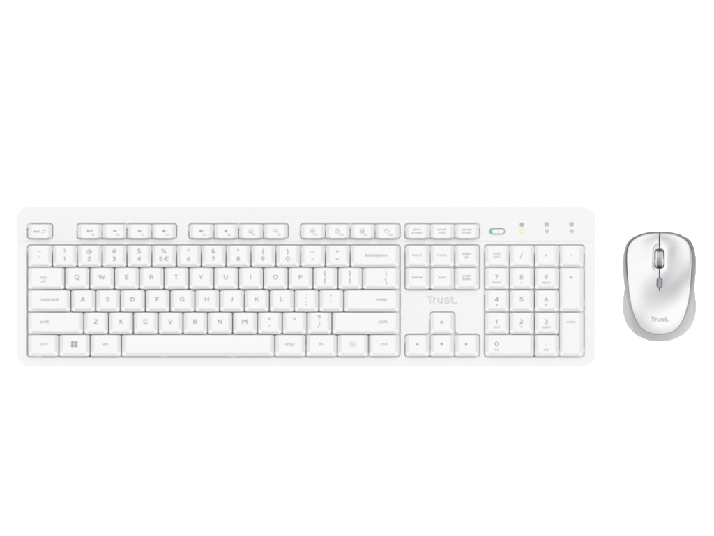 Trust ODY II WRLS set tastatura i miš WHITE. Ergonomski dizajn