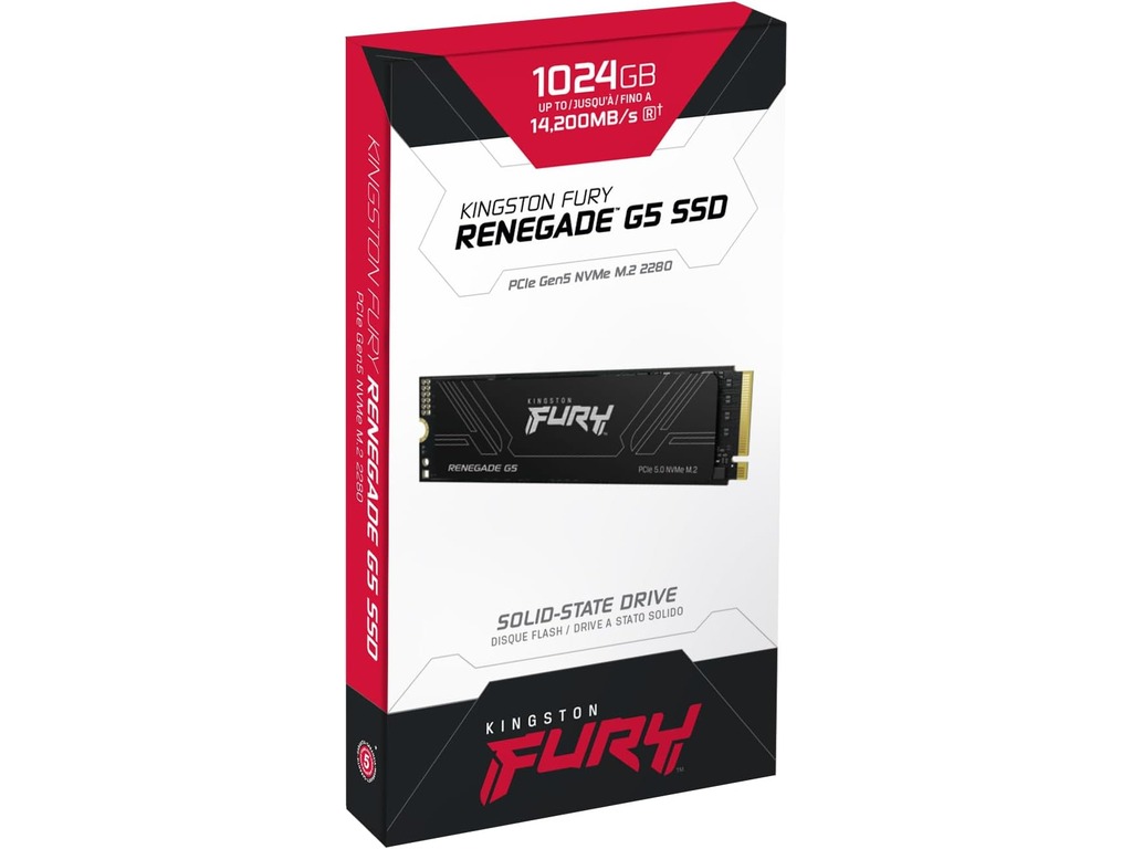 Kingston SSD 1TB NVMe M.2Fury Renegade, PCIe 5.0R/W : 14200/11000MB/s