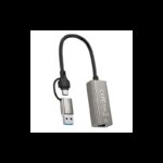 XO HUB018 USB to Type-C 2in1 RJ45 Network cable converter 100M