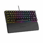 Tastatura gaming RAMPAGE PLOWER K60 Black US Layout Wrist Support Blue Switch Gaming Keyboard, 37257