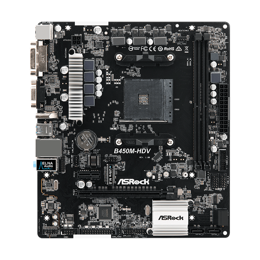 ASROCK MB B450M-HDV R4.0 AMD B450;AM4;2xDDR4 VGA,DVI,HDMI,micro ATX
