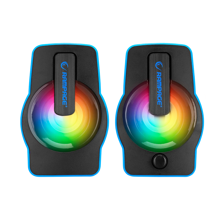 Zvučnici 2.0 gaming RAMPAGE RMS-G7 FALSETTO, 6W, RGB LED blue, 3,5mm + USB napajanje