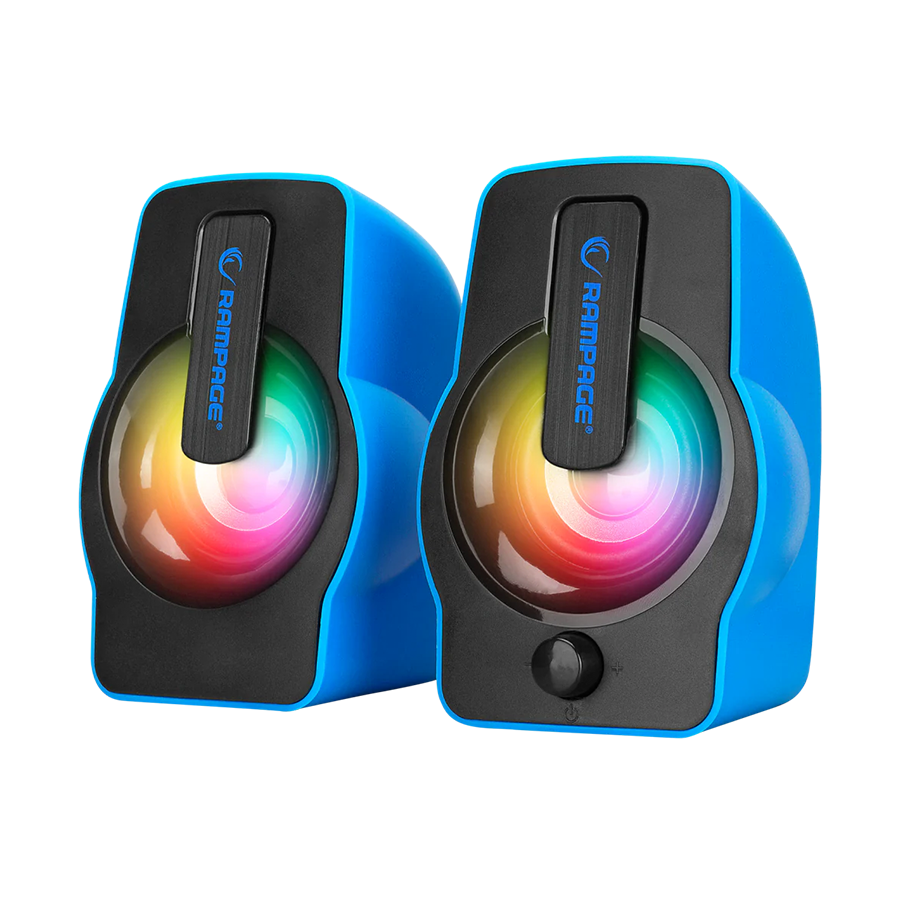 Zvučnici 2.0 gaming RAMPAGE RMS-G7 FALSETTO, 6W, RGB LED blue, 3,5mm + USB napajanje