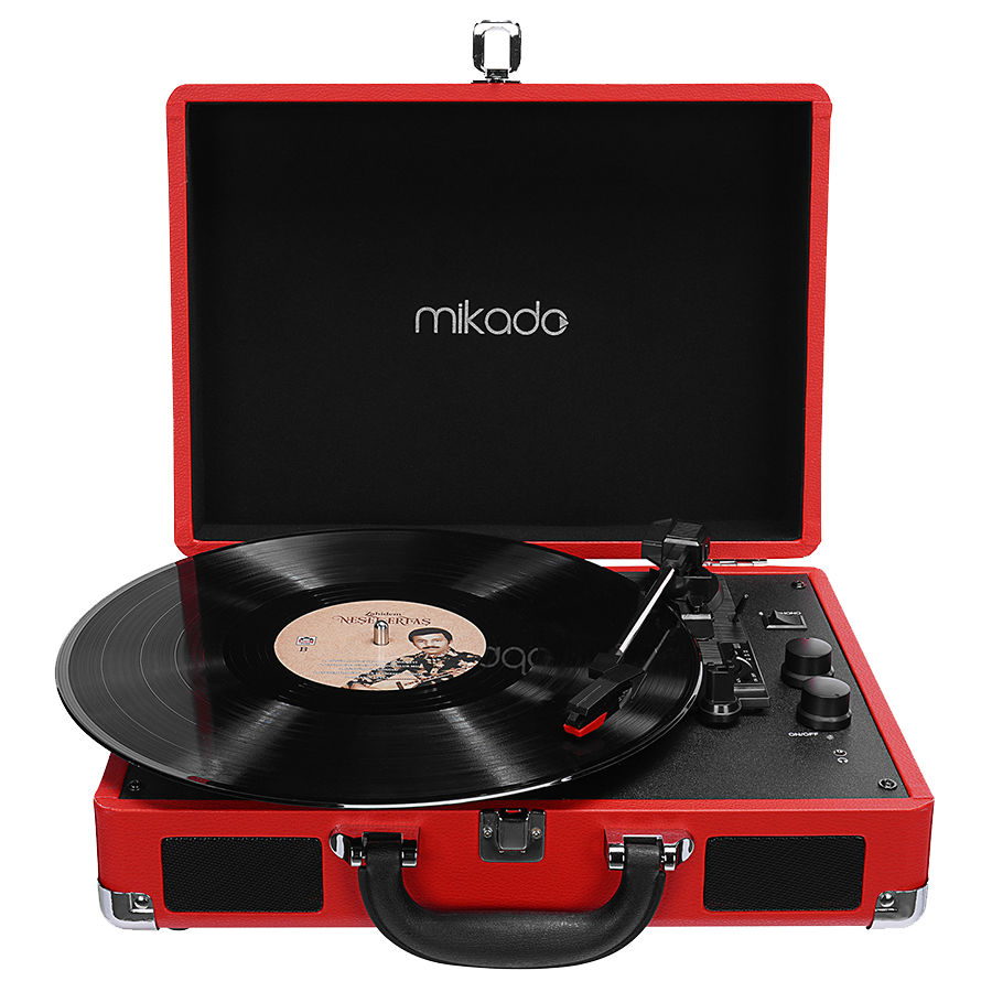 Gramofon Mikado Nostalgia MN-P317 Red Turntable + Rca + Bluetooth Supported Music Box, 23651