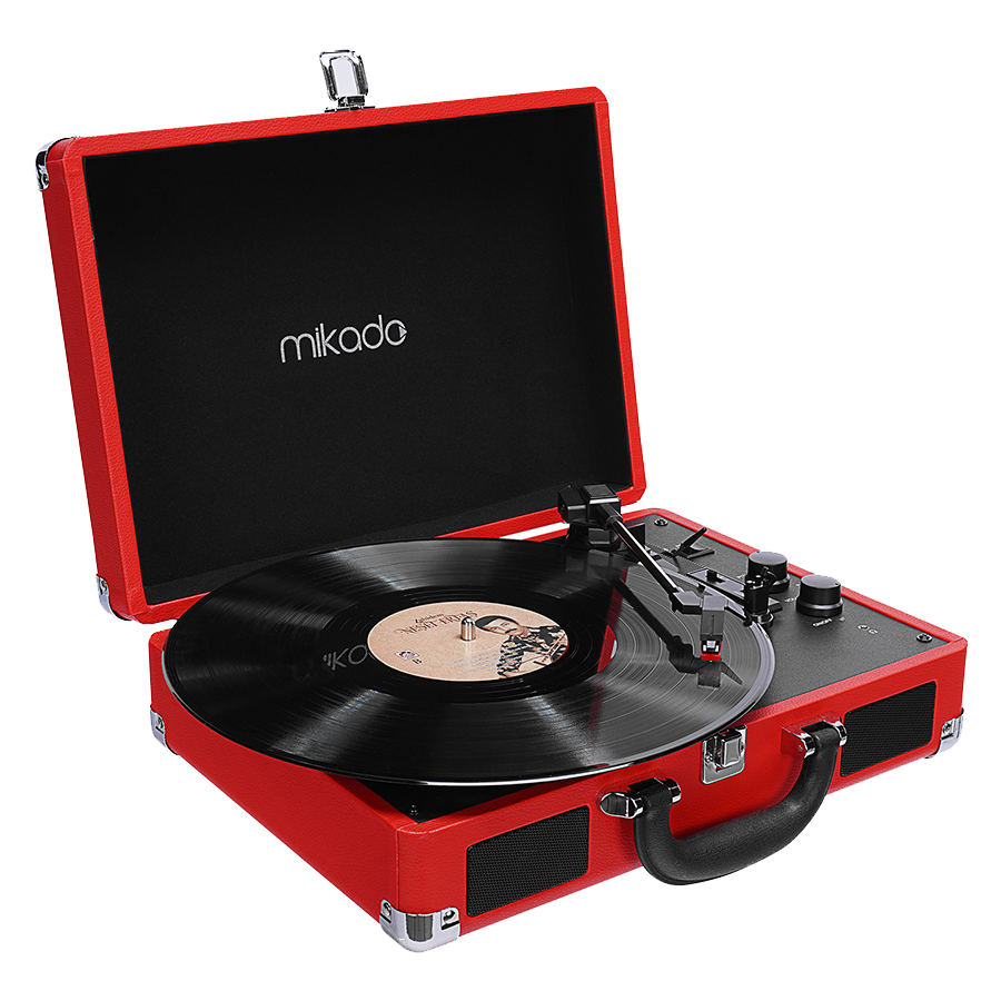 Gramofon Mikado Nostalgia MN-P317 Red Turntable + Rca + Bluetooth Supported Music Box, 23651