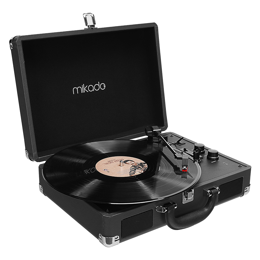Gramofon Mikado Nostalgia MN-P317 Black Turntable + Rca + Bluetooth Supported Music Box, 22397