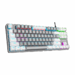 Tastatura gaming RAMPAGE Snug K14 Gray/White Red Switch Mechanical Gaming Keyboard ENGLISH Layout English Rainbow TKL, 41855