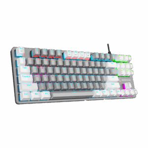 Tastatura gaming RAMPAGE Snug K14 Gray/White Blue Switch Mechanical Gaming Keyboard ENGLISH Layout English Rainbow TKL, 41853