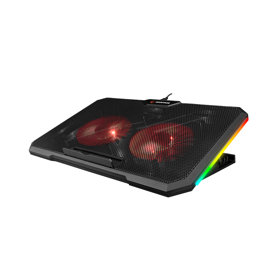 Postolje za notebook gaming Rampage AD-RC12 GAMEZONE Black 2 Fan 2 USB RGB Illuminated 15″-17″ Notebook Cooler Stand, 36323