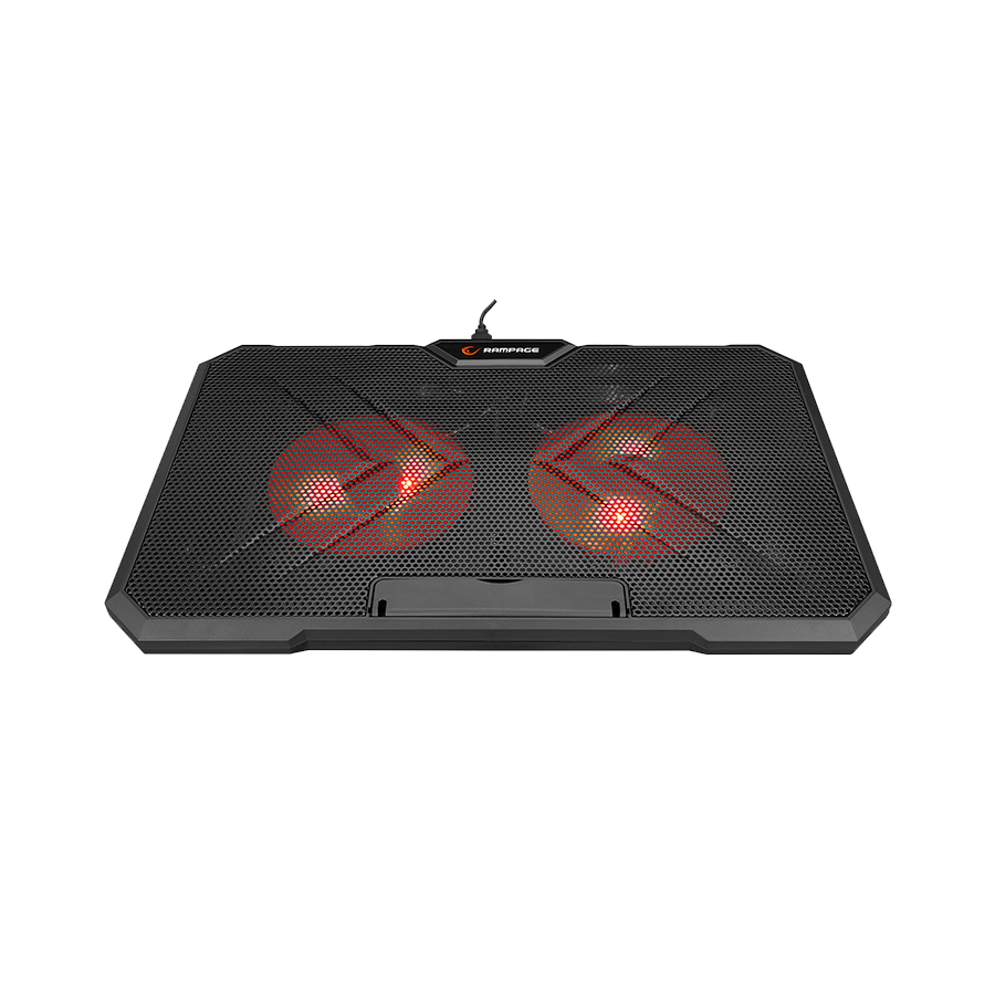 Postolje za notebook gaming Rampage AD-RC12 GAMEZONE Black 2 Fan 2 USB RGB Illuminated 15″-17″ Notebook Cooler Stand, 36323