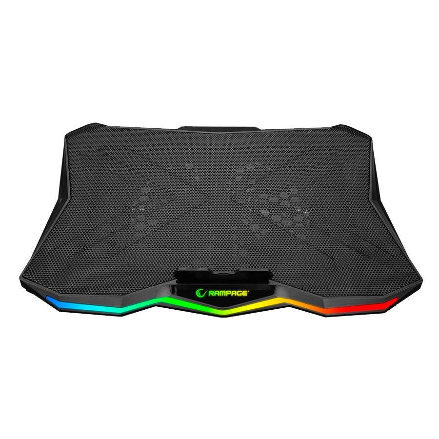 Postolje za notebook gaming Rampage AD-RC8 SHOWY Black 180mm Fan 15-17″ RGB Light Notebook Cooling Stand, 33450
