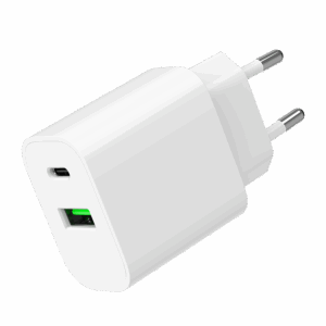 USB punjač 1xType-C + 1xUSB-A fast charger, 20W, white GEMBIRD, TA-UC-PDQC20-01-W