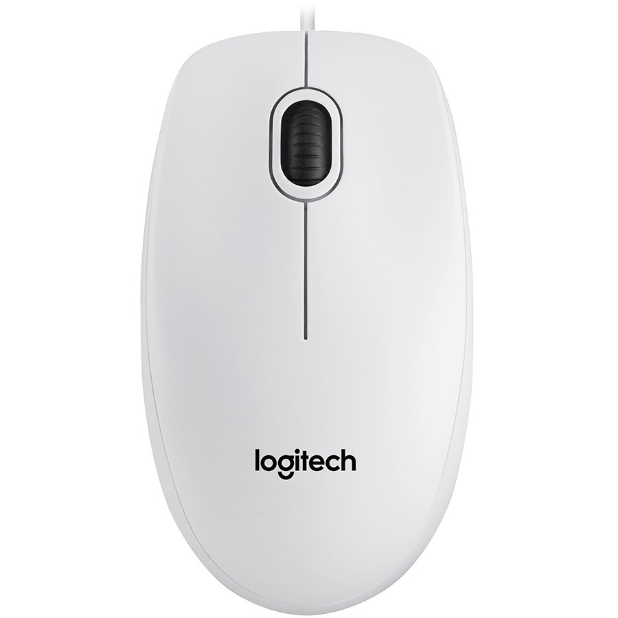 LOGITECH B100 Corded Mouse – WHITE – USB – B2B